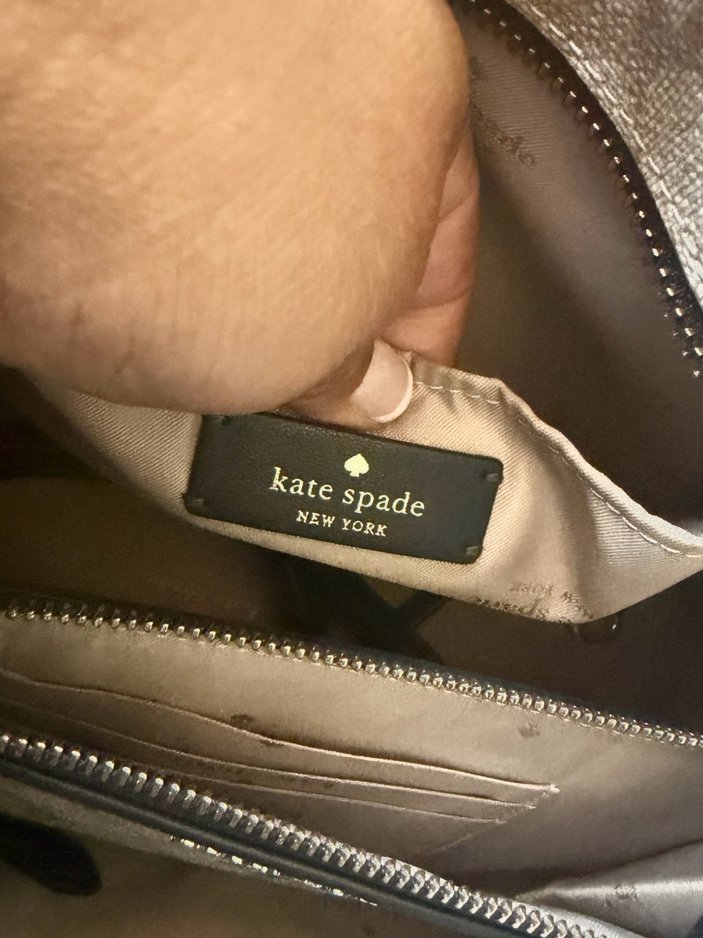 kate spade Beige Floral Tote with Navy Trim and Blue Accents - Picture 8 of 9